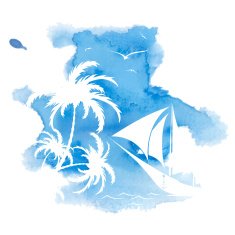Palm trees watercolor background