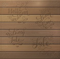 Wood autumn lettering