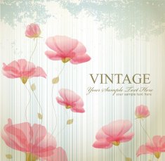 vector vintage background with flowers