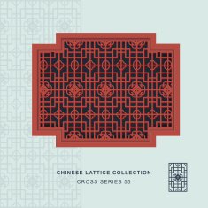 Chinese window tracery double cross frame 55 geometry pattern