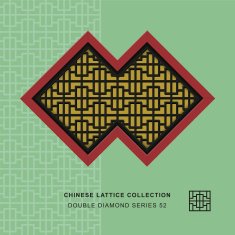 Chinese window tracery double diamond frame 52 square geometry