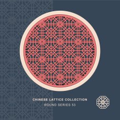Chinese window tracery round frame 53 cross polygon