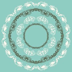 Abstract botanical circle vector background with place for your text