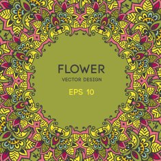 Abstract botanical circle vector background with place for your text N2