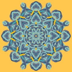 Mandala vector decoration blue and yellow N2