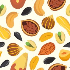 Nuts vector pattern isolated background N2