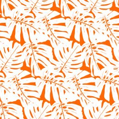 Seamless pattern with tropical leaves