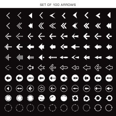 Set of Hundred black vector arrows