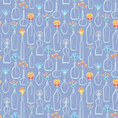Bright Flowers And Bottles Seamless Background