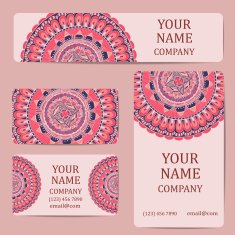 Business cards with mandalas Card or invitation Vintage decorative elements N16