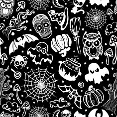 Vector vintage Halloween seamless