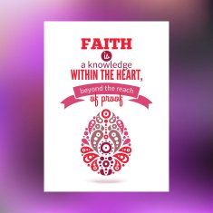 Greeting card with Easter egg symbol and typographical design