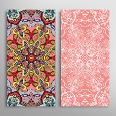 Vector seamless vertical patterns set with hand drawn repeating texture N3