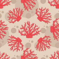 Vector seamless pattern with coral
