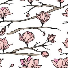 pattern with flowers Magnolia N2