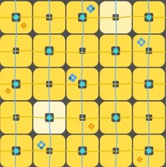Background geometric seamless large yellow squares on a dark grey N2