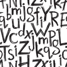Vector hand drawn seamless pattern with letters N2