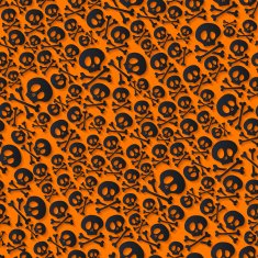 Cute black skulls and crossbones seamless pattern