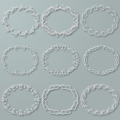 Set of white vector frames