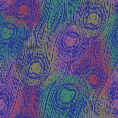 Vector peacock feathers seamless pattern Ornament with ink hand N2