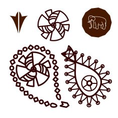 Henna indian tattoo doodle elements
