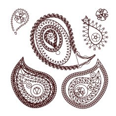 Henna indian tattoo doodle elements N2