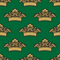 Seamless pattern with golden crowns