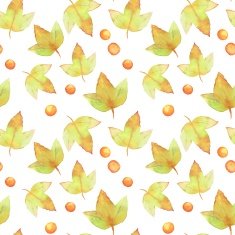Autumn leaves Watercolor floral background 2 N2