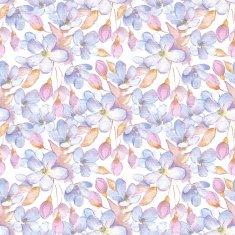 Branch with delicate flowers Watercolor seamless pattern