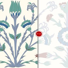 Greeting card Traditional Arabic ornament Floral Ornamental pattern Vector Background N4