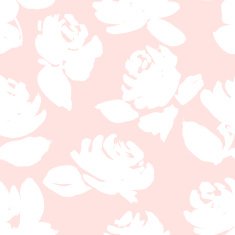 Silhouette of hand drawn Roses seamless vector Floral Pattern N2
