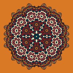 Stylized Oriental Mandala Design for Flayer Invitation postcard cover N2