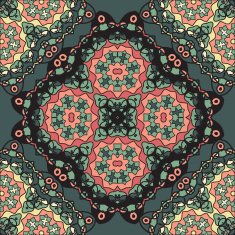 Abstract Retro Ornate Mandala Wallpaper for greeting card Brochure Card