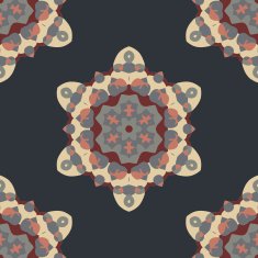 Seamless brown Abstract Retro Ornate Mandala Background for greeting card
