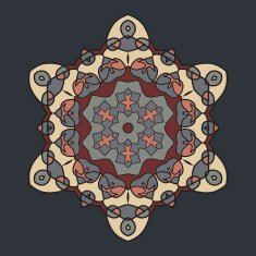 Brown Retro Ornate Mandala Background for greeting card Brochure Card