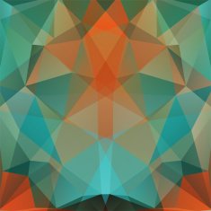abstract background consisting of green brown orange triangles