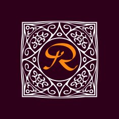 Ornate Monogram Frame 'R'