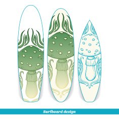 Surfboard Design Abstract Mushroom N2