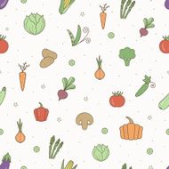 Vegetables colourful seamless pattern