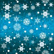 Seamless blue winter snowflakes pattern background