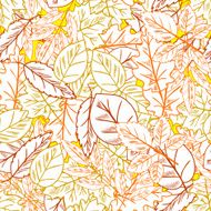 Seamless Hand Drawn Leaf Pattern N2