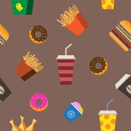 Fast food flat seamless pattern