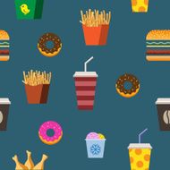 Fast food flat seamless pattern N2