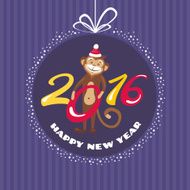 New year greeting card with monkey N3