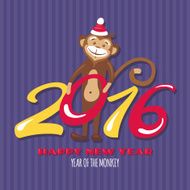 New year greeting card with monkey N4