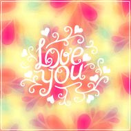 Love you lettering with floral ornament N3