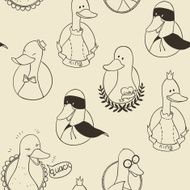 Monochrom pattern with six geese