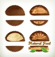 Leather stickers vector elements
