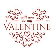 Will you be my Valentine with floral ornament