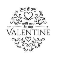 Will you be my Valentine with floral ornament N3